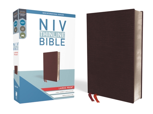 NIV, Thinline Bible, Large Print, Bonded Leathe... [Large Print] 0310448344 Book Cover