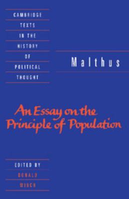 Malthus: 'an Essay on the Principle of Population' 0521429722 Book Cover