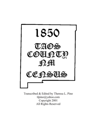 1850 Taos County, NM Census with Index 170258609X Book Cover