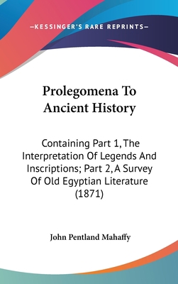 Prolegomena To Ancient History: Containing Part... 1437271995 Book Cover