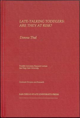 Late-talking toddlers: Are they at risk? (Twelf... 1879691590 Book Cover