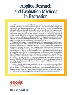 Applied Research and Evaluation Methods in Recr... 0736077197 Book Cover