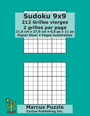 Sudoku 9x9 - 212 Grilles vierges: 2 grilles par... [French] 168956198X Book Cover