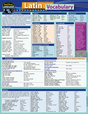 Latin Vocabulary: A Quickstudy Laminated Refere... 1423251571 Book Cover