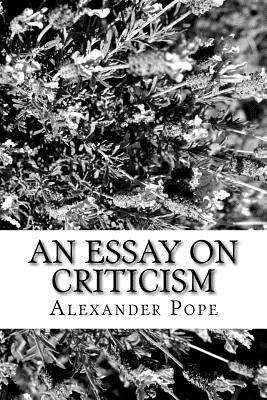 An Essay on Criticism 1986506991 Book Cover