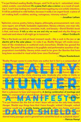 Reality Hunger: A Manifesto 0307273539 Book Cover