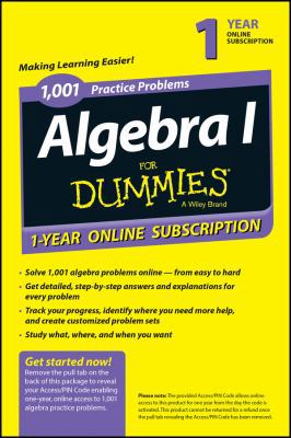 1,001 Algebra I Practice Problems For Dummies A... 1118842944 Book Cover