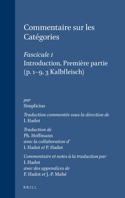 Commentaire sur les Catégories [French] 9004090150 Book Cover