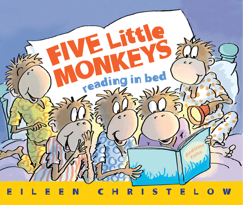 Five Little Monkeys Reading in Bed 0544488008 Book Cover