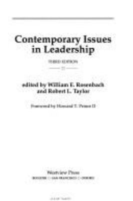 Contemporary Issues In Leadership: Third Edition 081331755X Book Cover