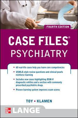 Case Files Psychiatry, Fourth Edition (LANGE Ca... 0071753915 Book Cover