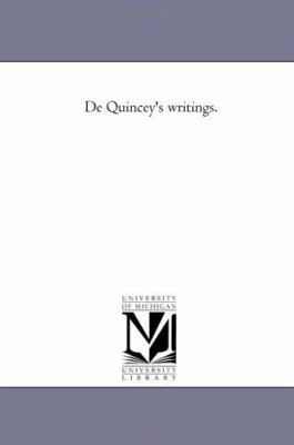 De Quincey'S Writings.Vol. 23 1425542204 Book Cover