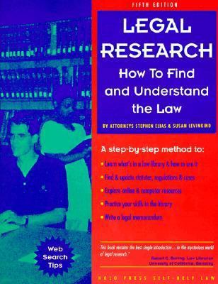 Legal Research: How to Find and Understand the Law 0873374010 Book Cover