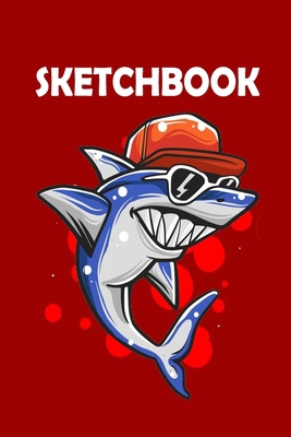 Paperback Sketchbook: A Funny Shark Kawaii Sketchbook for Kids: Teens And Adults: Perfect Shark Red Sketchbook Gift: 105 Pages of 6 x 9 Larg Book