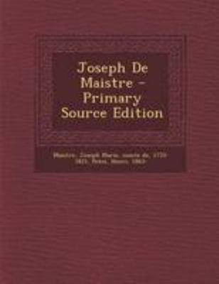 Joseph De Maistre [French] 1295067587 Book Cover