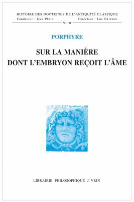 Sur La Maniere Dont l'Embryon Recoit l'Ame [French] 2711624323 Book Cover