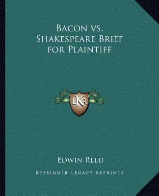 Bacon vs. Shakespeare Brief for Plaintiff 1162580887 Book Cover