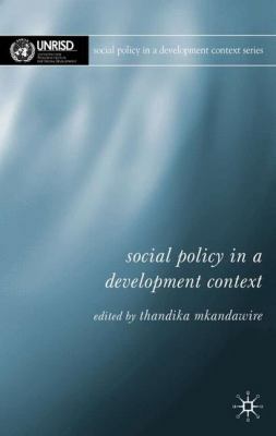 Social Policy in a Development Context 1403936617 Book Cover