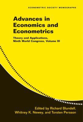 Advances in Economics and Econometrics 0521692105 Book Cover