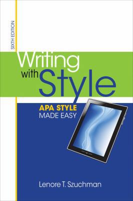 Writing with Style: APA Style Made Easy 1285077067 Book Cover