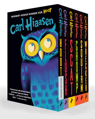 Hiaasen 6-Book Paperback Boxed Set: Hoot; Flush... 0593903218 Book Cover