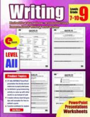 9th Grade Writing Workbook: Writing for 9th Grade Embedding Quotations - A Common Core Lesson about Writing with Quotes for 7th, 8th, 9th, 10th Grade 1984939025 Book Cover