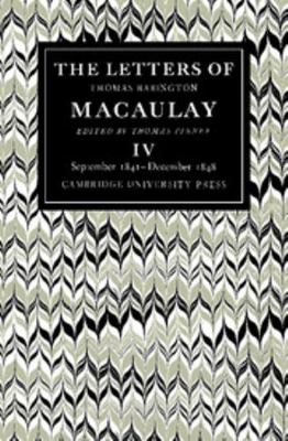 The Letters of Thomas Babington Macaulay: Volum... 0521088992 Book Cover