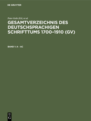 A - AC [German] 3112309863 Book Cover