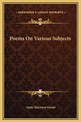 Poems On Various Subjects 1169297390 Book Cover