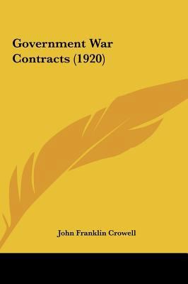 Government War Contracts (1920) 1161785280 Book Cover