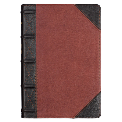 KJV Giant Print Full-Size Bible Two-Tone Brandy... [Large Print] 143213387X Book Cover