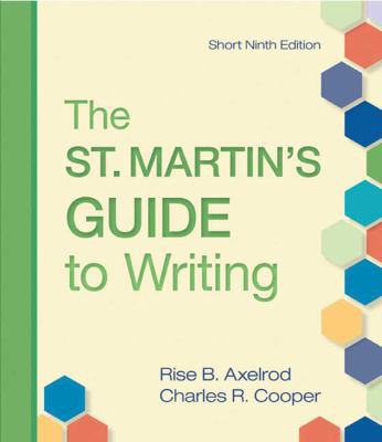 The St. Martin's Guide to Writing, Short Edition 0312536135 Book Cover