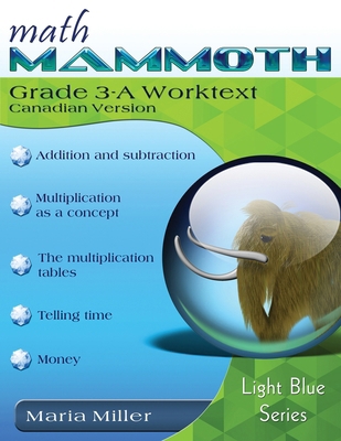 Math Mammoth Grade 3-A Worktext, Canadian Version 1954358482 Book Cover