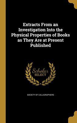 Extracts From an Investigation Into the Physica... 1362052698 Book Cover