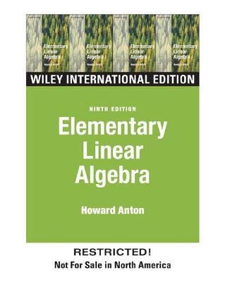 Elementary Linear Algebra 0471449032 Book Cover