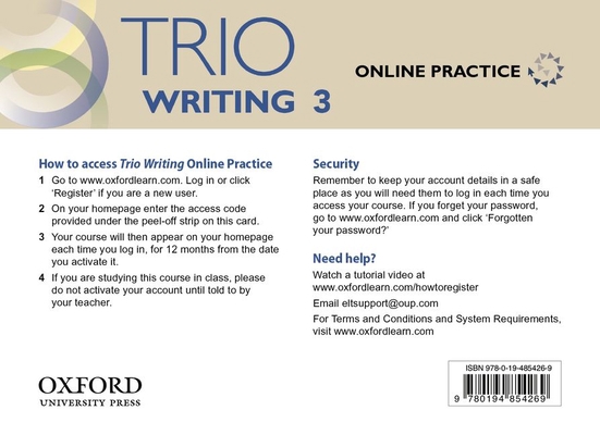 Trio 3 Student Online Practice Access Code Card 0194854264 Book Cover