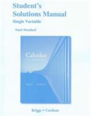 Student Solutions Manual, Single Variable for C... 0321664108 Book Cover