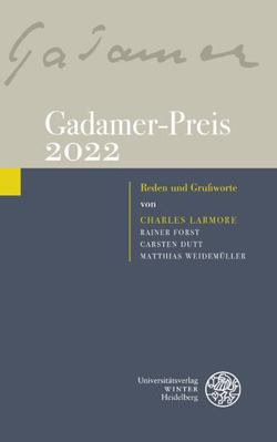 Gadamer-Preis 2022: Reden Und Grussworte Von Ch... [German] 3825349772 Book Cover