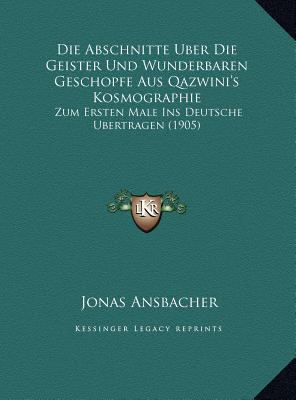 Die Abschnitte Uber Die Geister Und Wunderbaren... [German] 1169632823 Book Cover