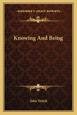 Knowing And Being 116295227X Book Cover