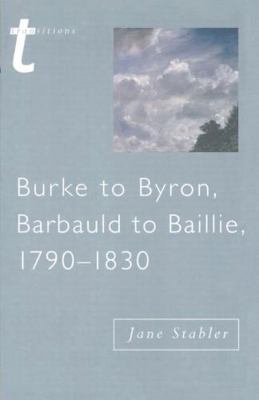 Burke to Byron (Transitions) 0333696255 Book Cover