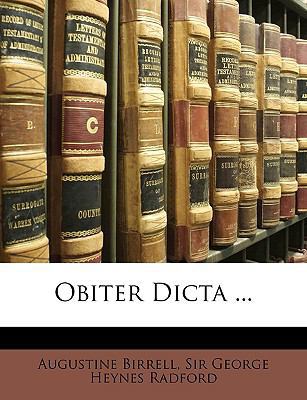 Obiter Dicta ... 1174212594 Book Cover