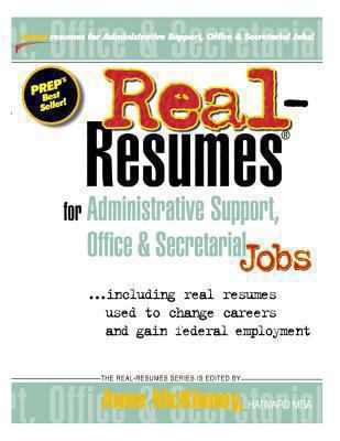 Real-Resumes for Administrative Support, Office... 147509325X Book Cover