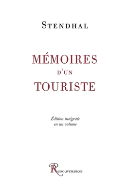 Mémoires d'un touriste [French] 2845050003 Book Cover