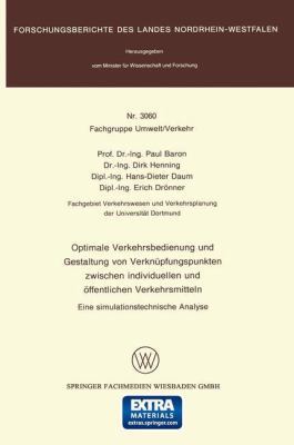 Optimale Verkehrsbedienung Und Gestaltung Von V... [German] 3531030604 Book Cover