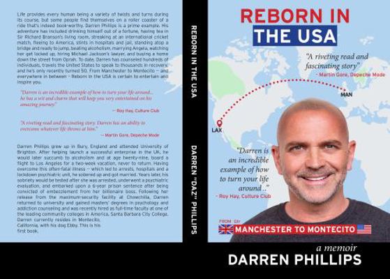 Hardcover Reborn in the USA : Manchester to Montecito Book