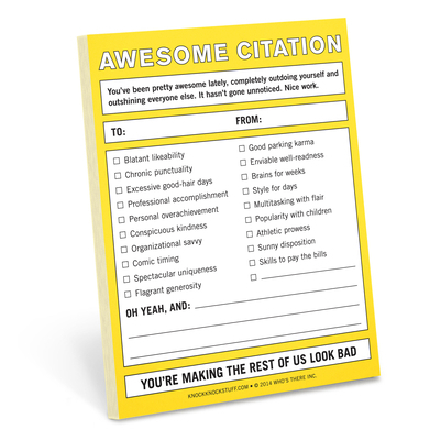 Awesome Citation Nifty Note Pad (Yellow) 160106621X Book Cover
