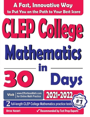 CLEP College Mathematics in 30 Days: The Most E... 1637191219 Book Cover