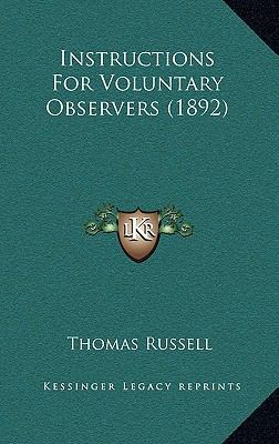Instructions For Voluntary Observers (1892) 1169084761 Book Cover
