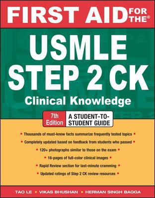 First Aid for the USMLE Step 2 CK 007162354X Book Cover